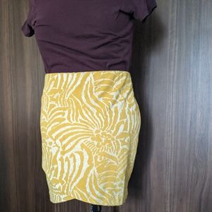 H&M Yellow Skirt Sz L